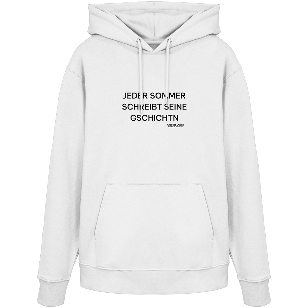 Jeder Sommer schreibt seine Gschichtn - schwarze Variante - Frontprint - Hoodie