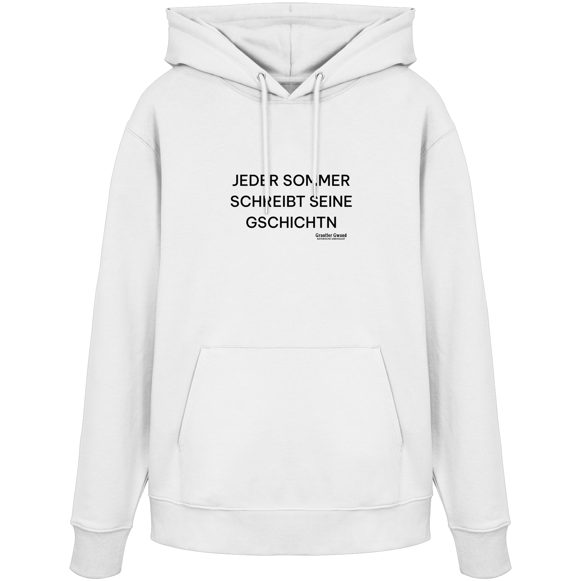 Jeder Sommer schreibt seine Gschichtn - schwarze Variante - Frontprint - Hoodie