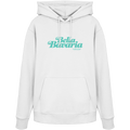 Weißer Unisex Hoodie mit grünem „Bella Bavaria“-Frontprint – bayerische Streetwear von Grantler Gwand im modernen, minimalistischen Design.