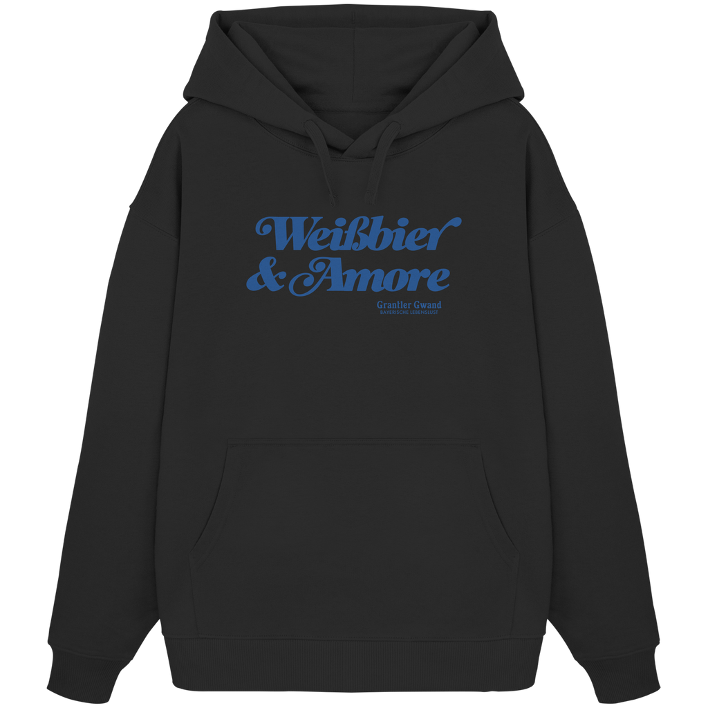 Weißbier & Amore - blaue Variante - Frontprint - Oversize Hoodie