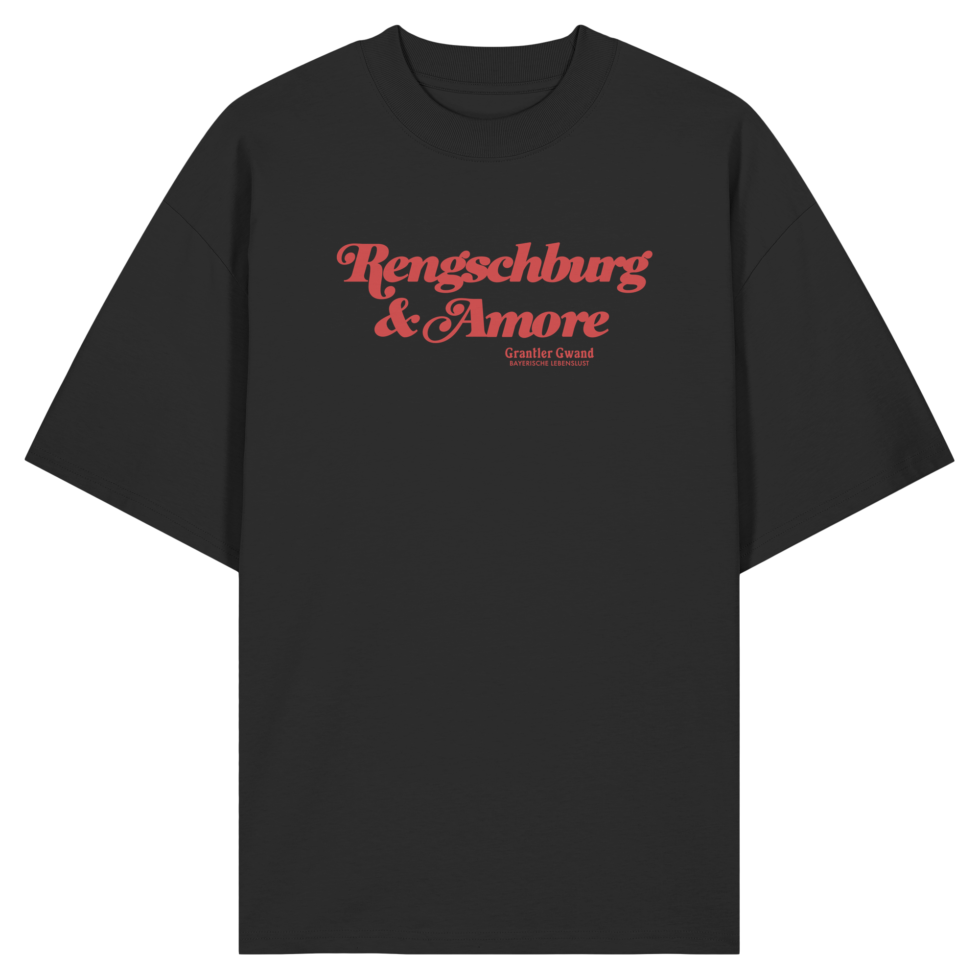 Rengschburg & Amore - rote Variante - Frontprint - Oversize Shirt