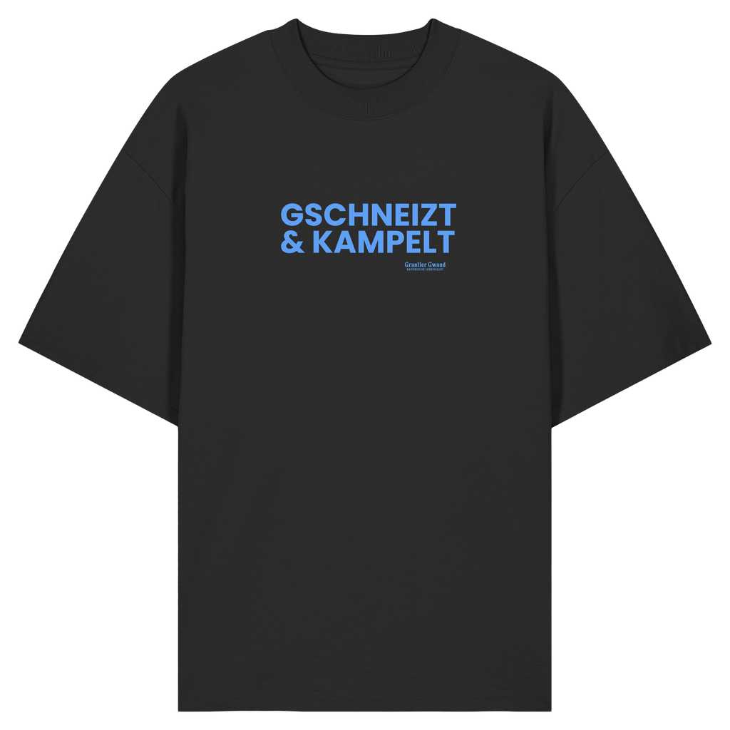 Gschneizt & Kampelt - blaue Variante - Frontprint - Oversize Shirt