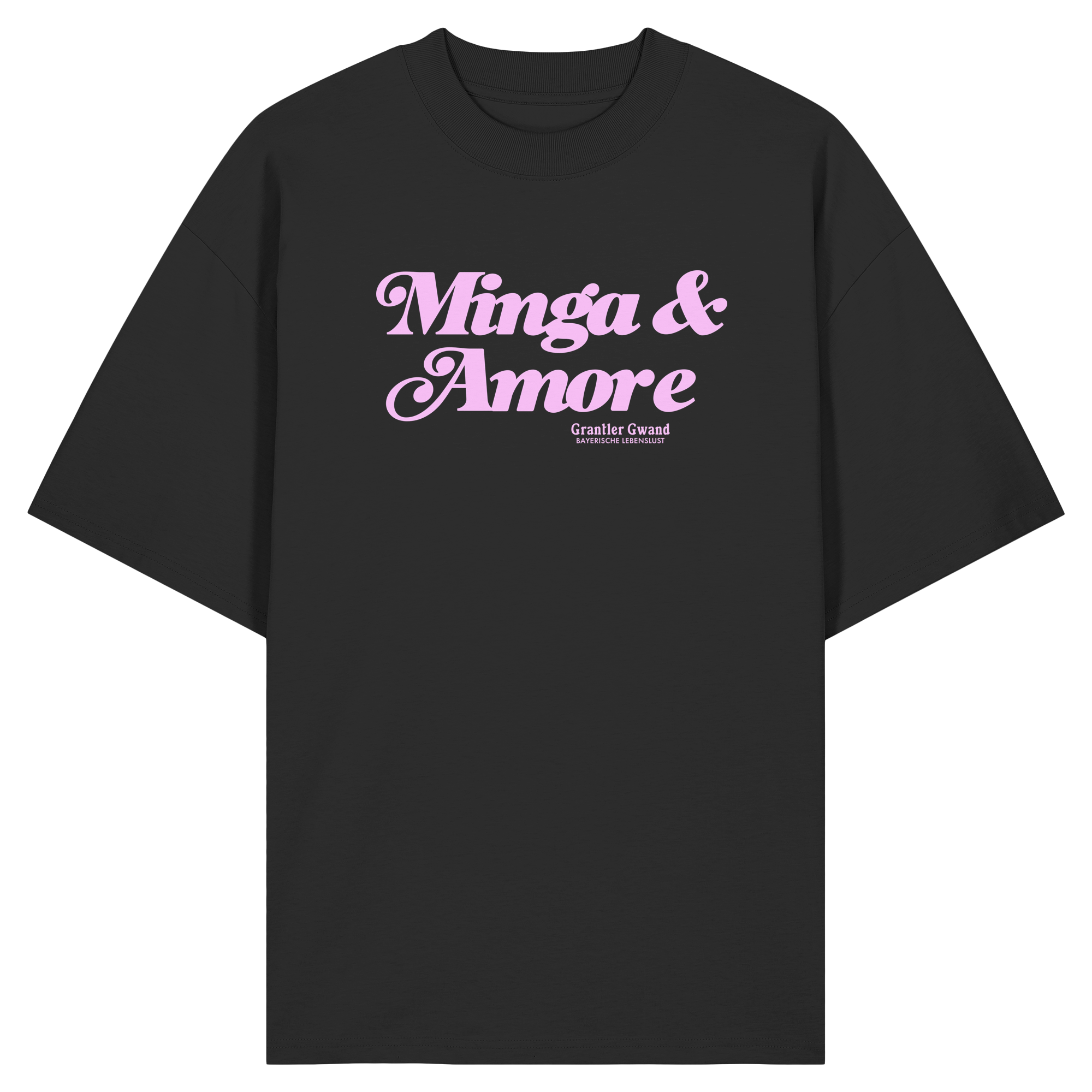 Minga & Amore - rosa Variante - Frontprint - Oversize Shirt
