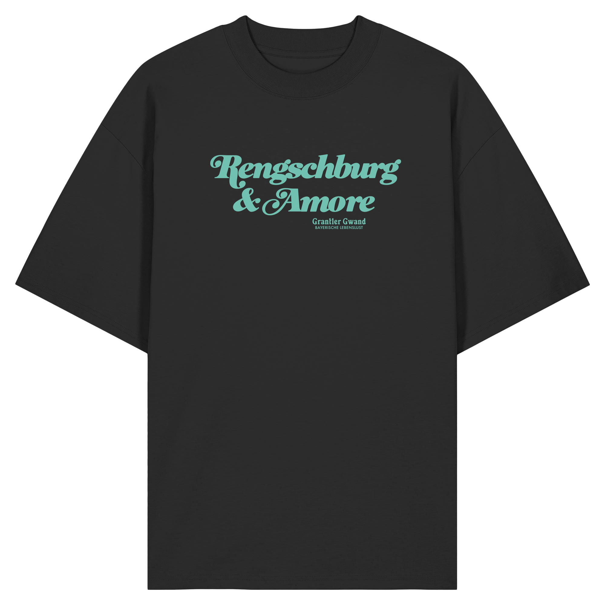 Rengschburg & Amore - grüne Variante - Frontprint - Oversize Shirt