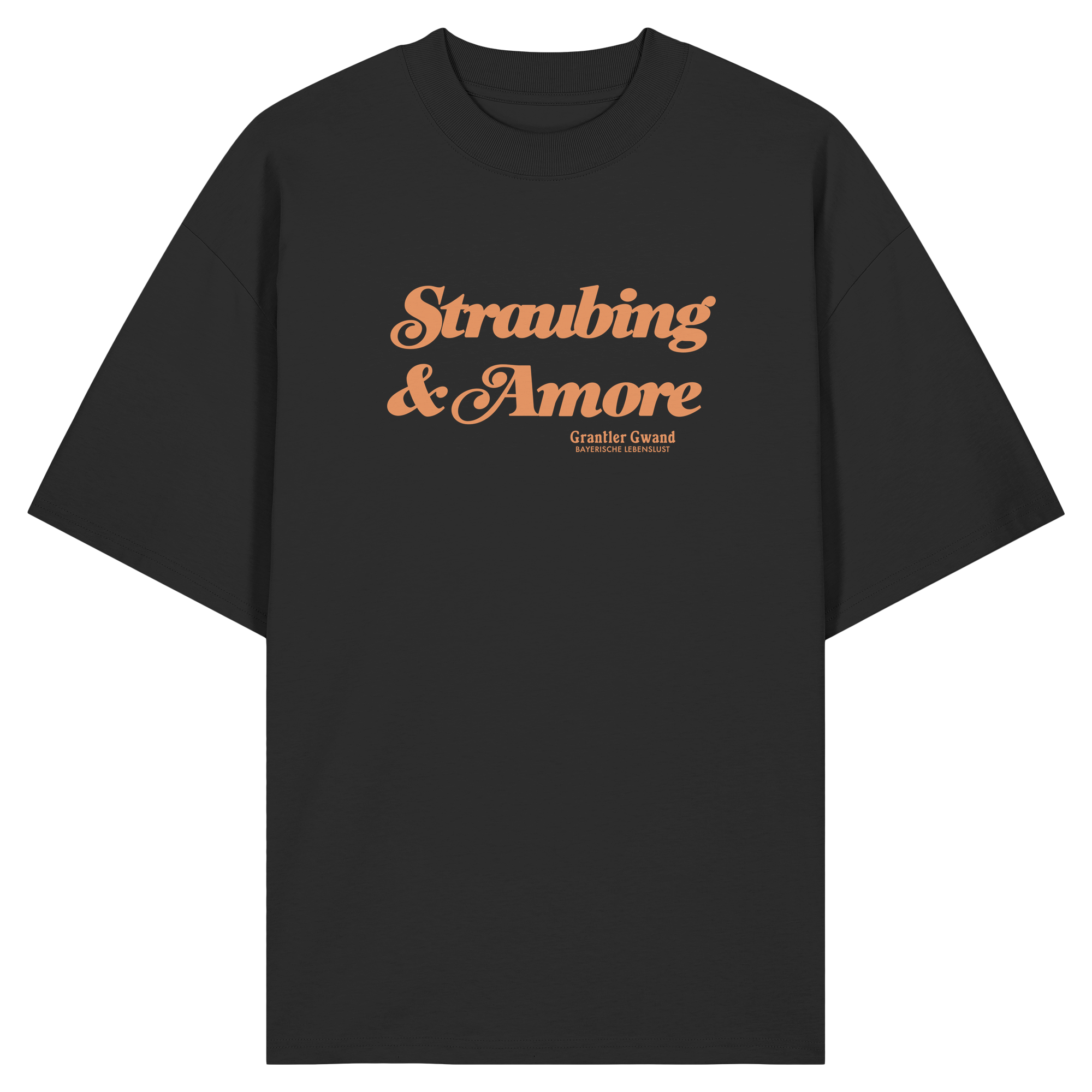 Straubing & Amore - orangene Variante - Frontprint - Oversize Shirt