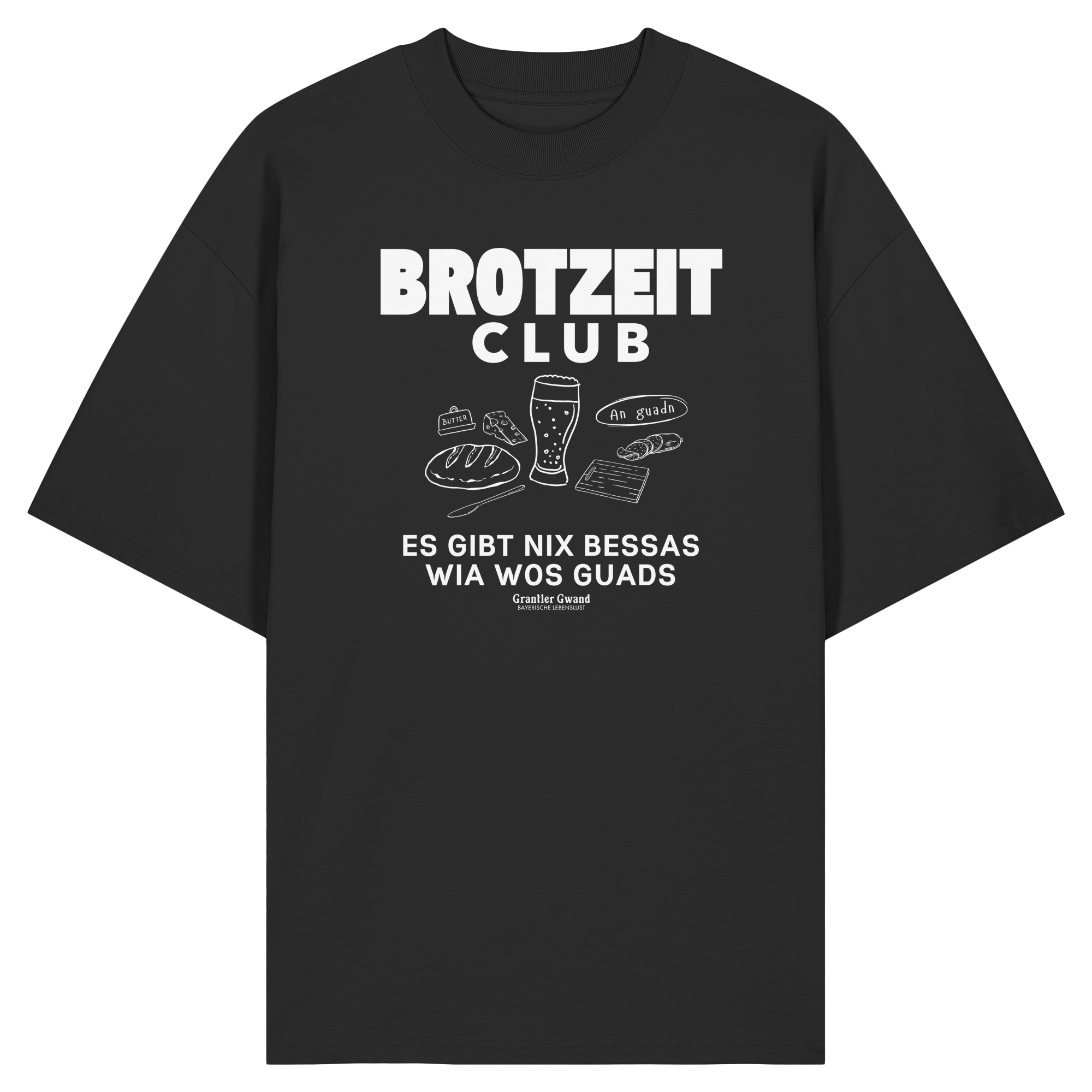 Brotzeit Club - weiße Variante - Frontprint - Oversize Shirt