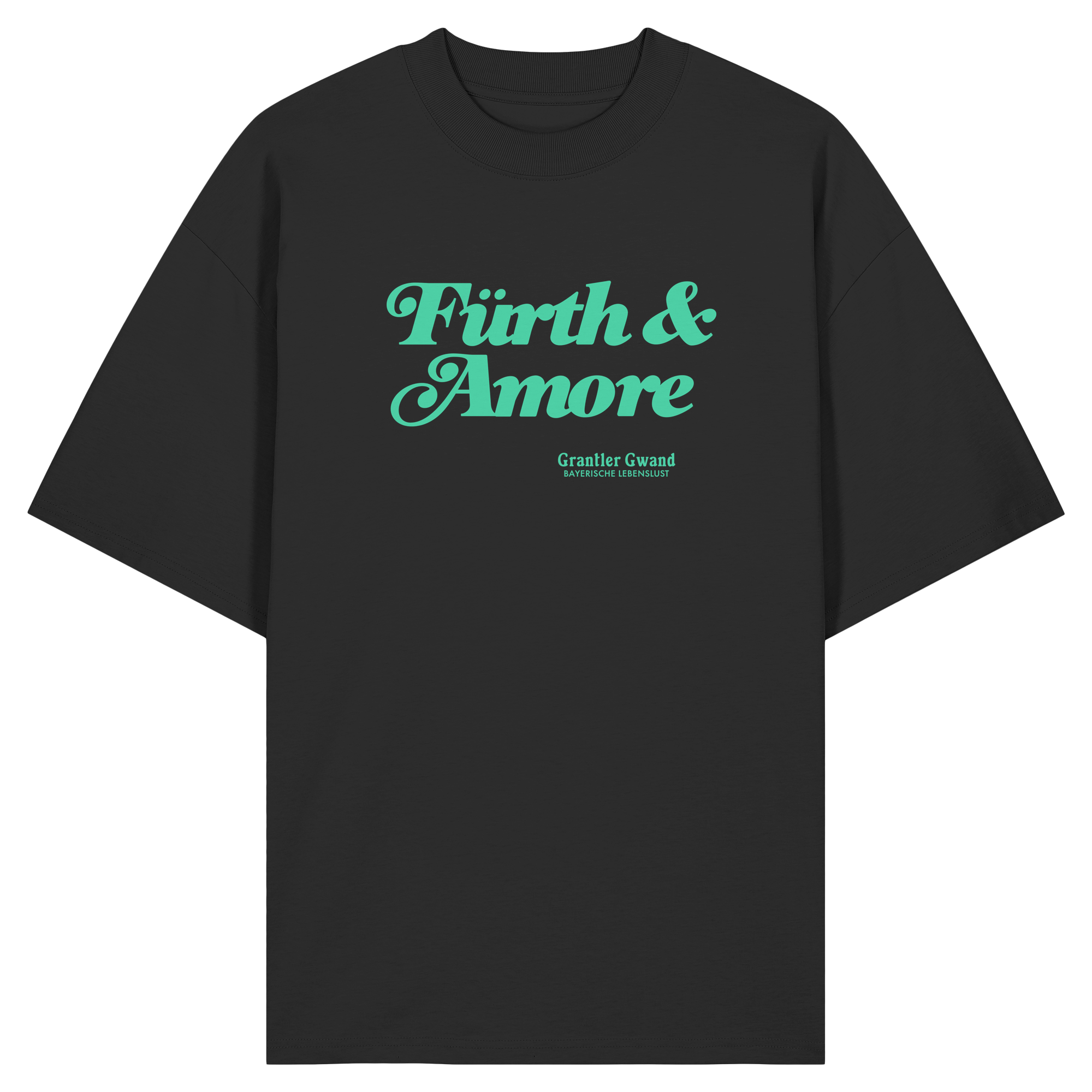Fürth & Amore - grüne Variante - Frontprint - Oversize Shirt