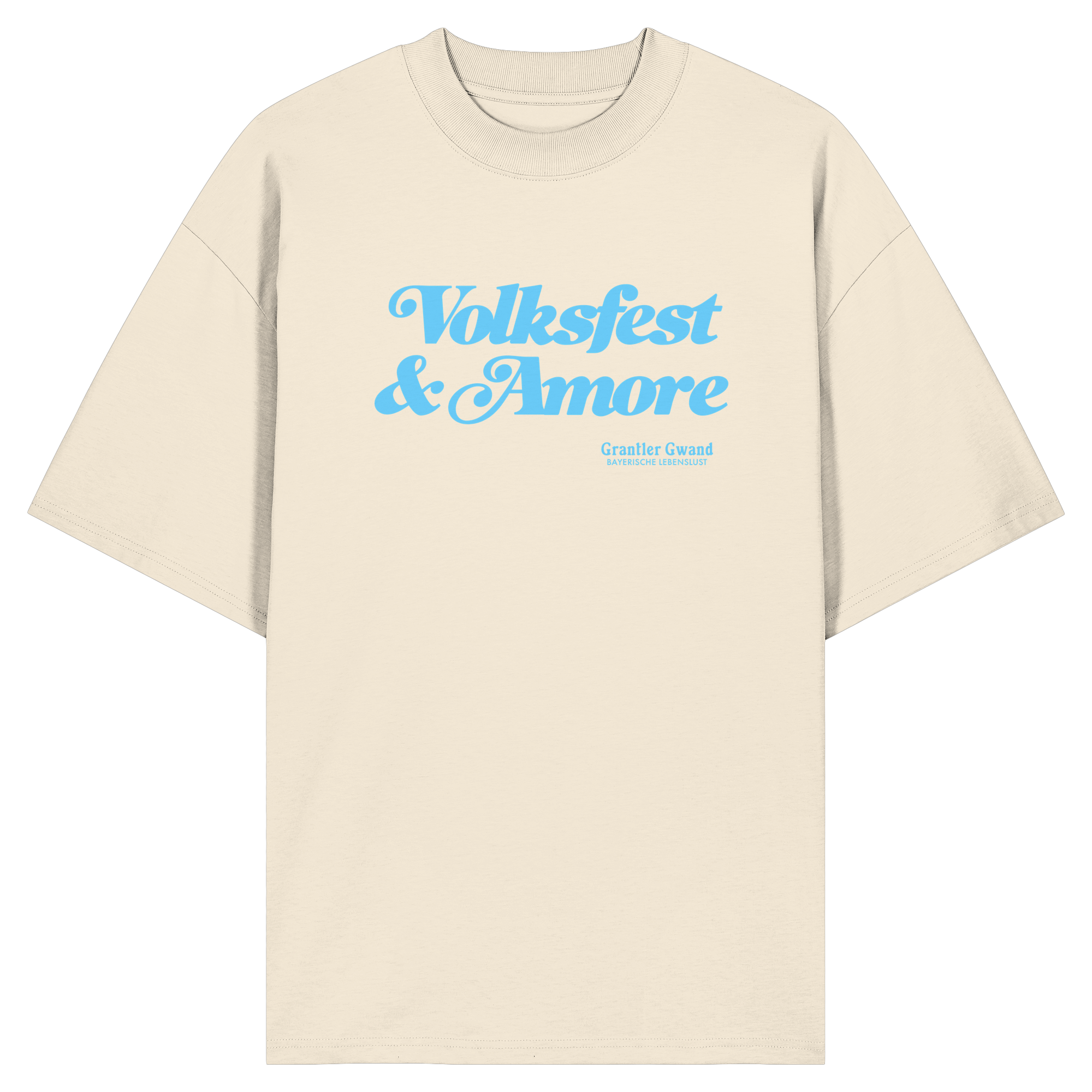 Volksfest & Amore - blaue Variante - Frontprint - Oversize Shirt