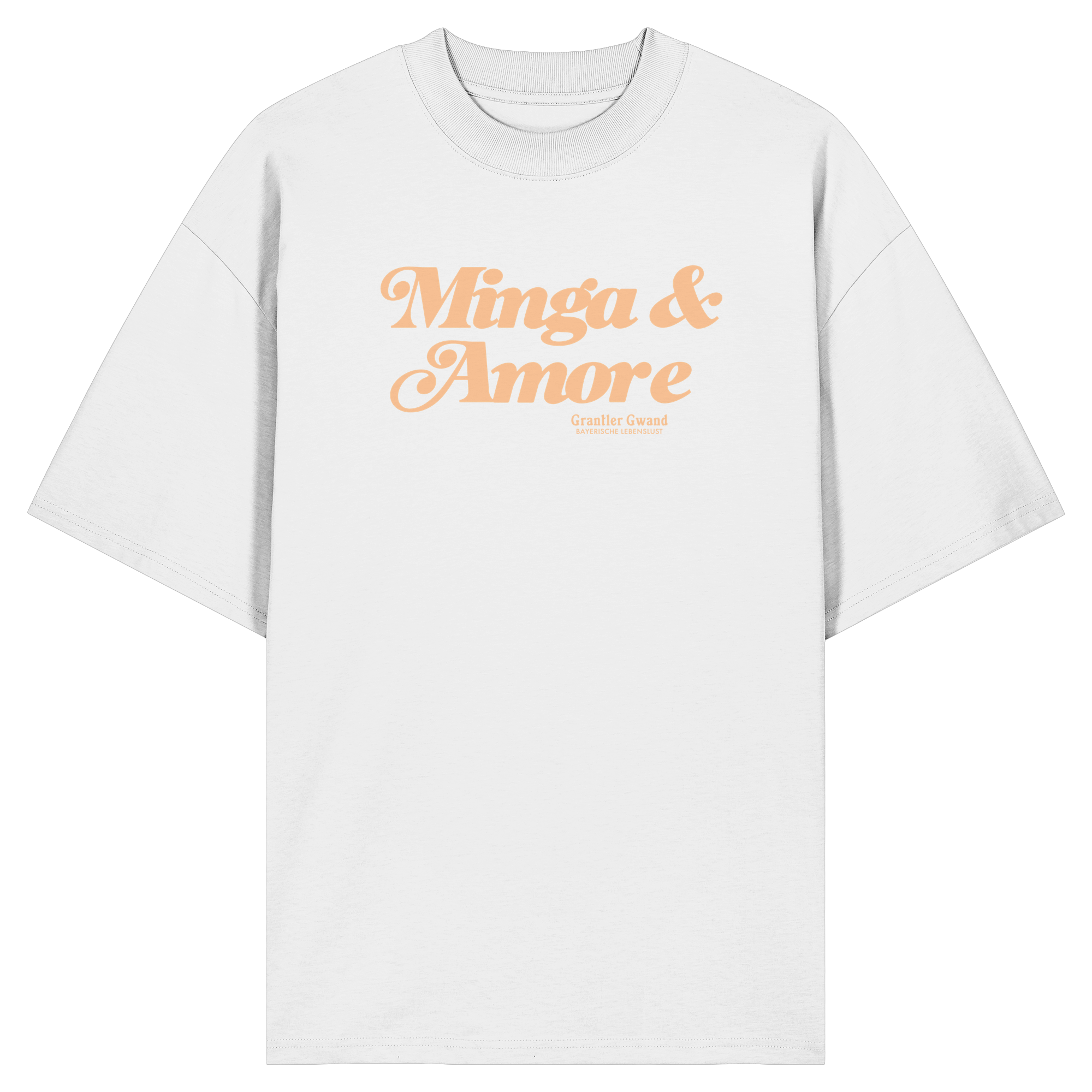 Minga & Amore - Apricot Variante - Frontprint - Oversize Shirt