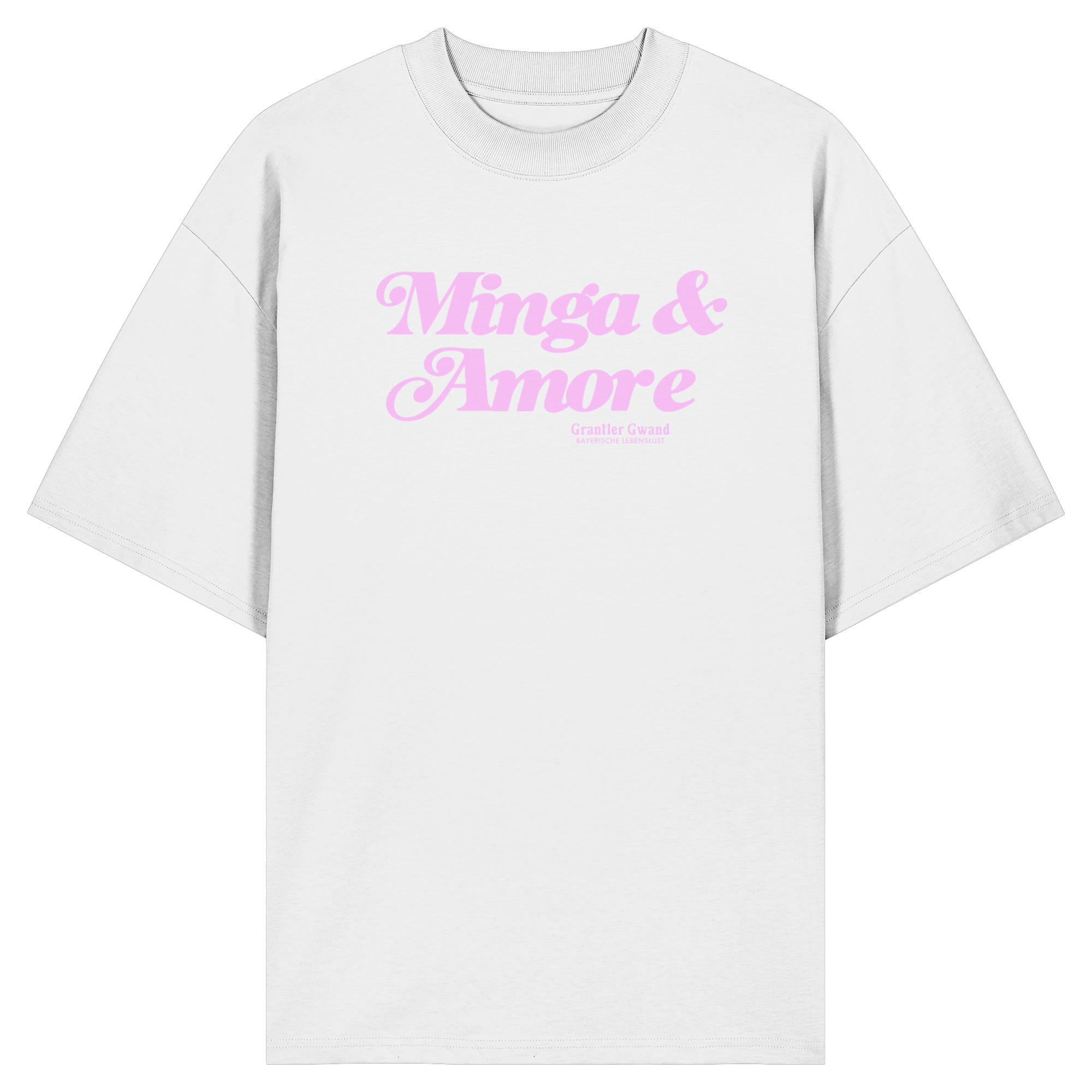 Minga & Amore - rosa Variante - Frontprint - Oversize Shirt