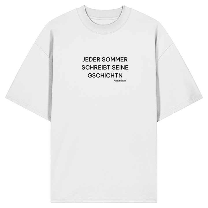 „Weißes Oversize Shirt mit schwarzem Frontprint &