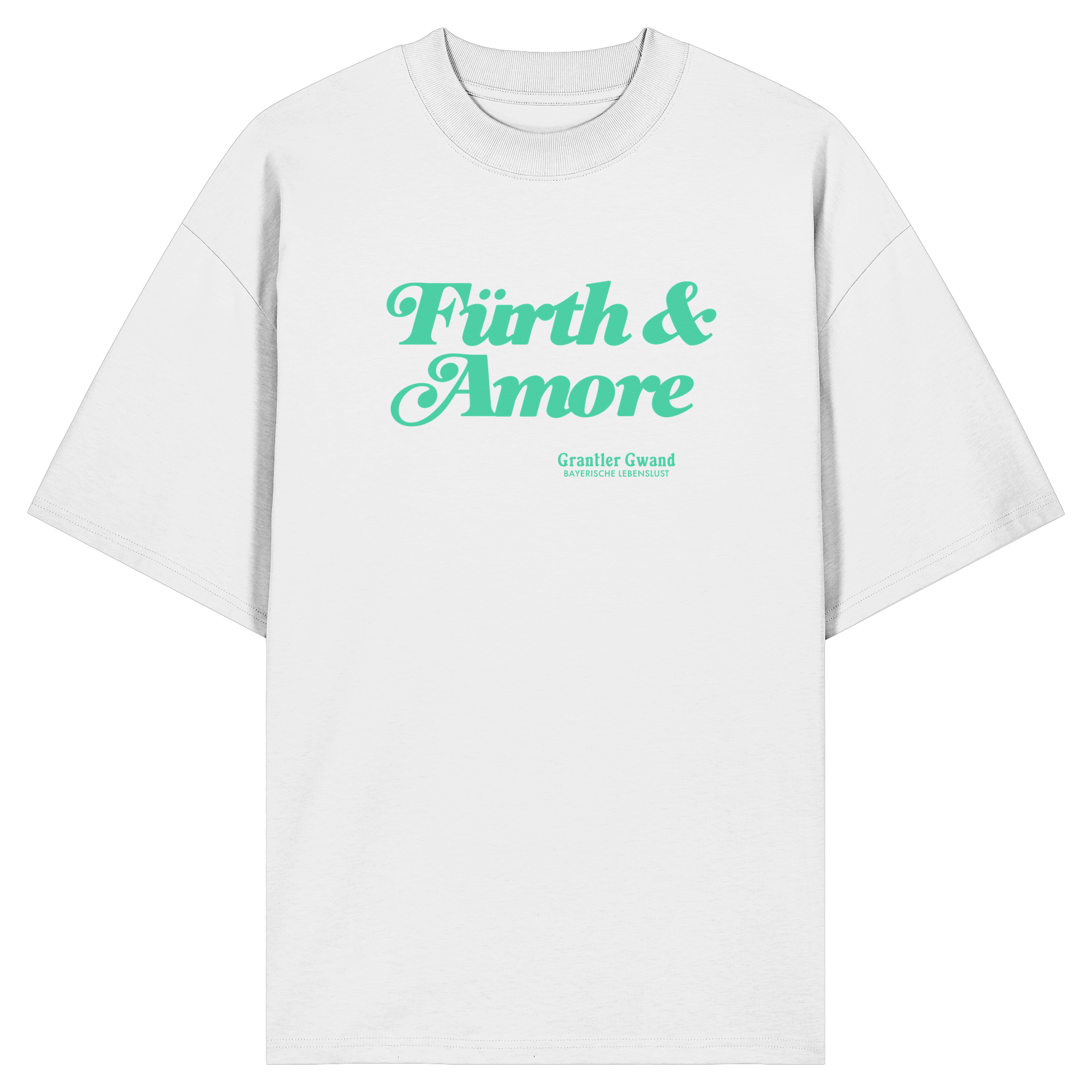Fürth & Amore - grüne Variante - Frontprint - Oversize Shirt