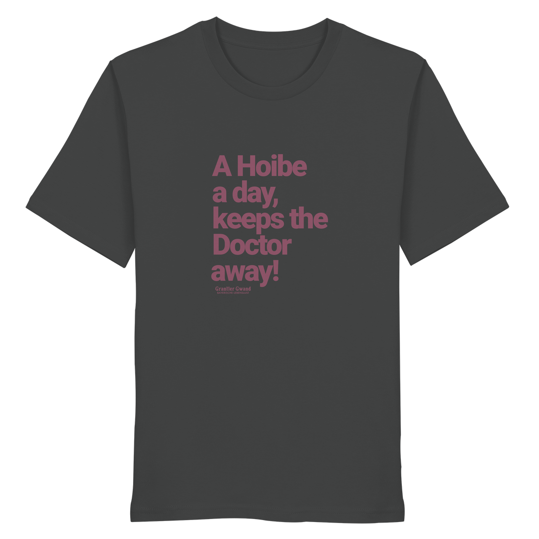 Anthracites Unisex T- Shirt mit rotem typografischem Frontprint im minimalistischen Design – hochwertiges T-Shirt von Grantler Gwand.