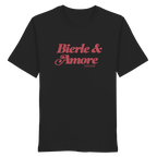 Schwarzes Unisex T-Shirt mit rotem „Bierle & Amore“-Frontprint – bayerische Streetwear von Grantler Gwand im modernen, minimalistischen Look.