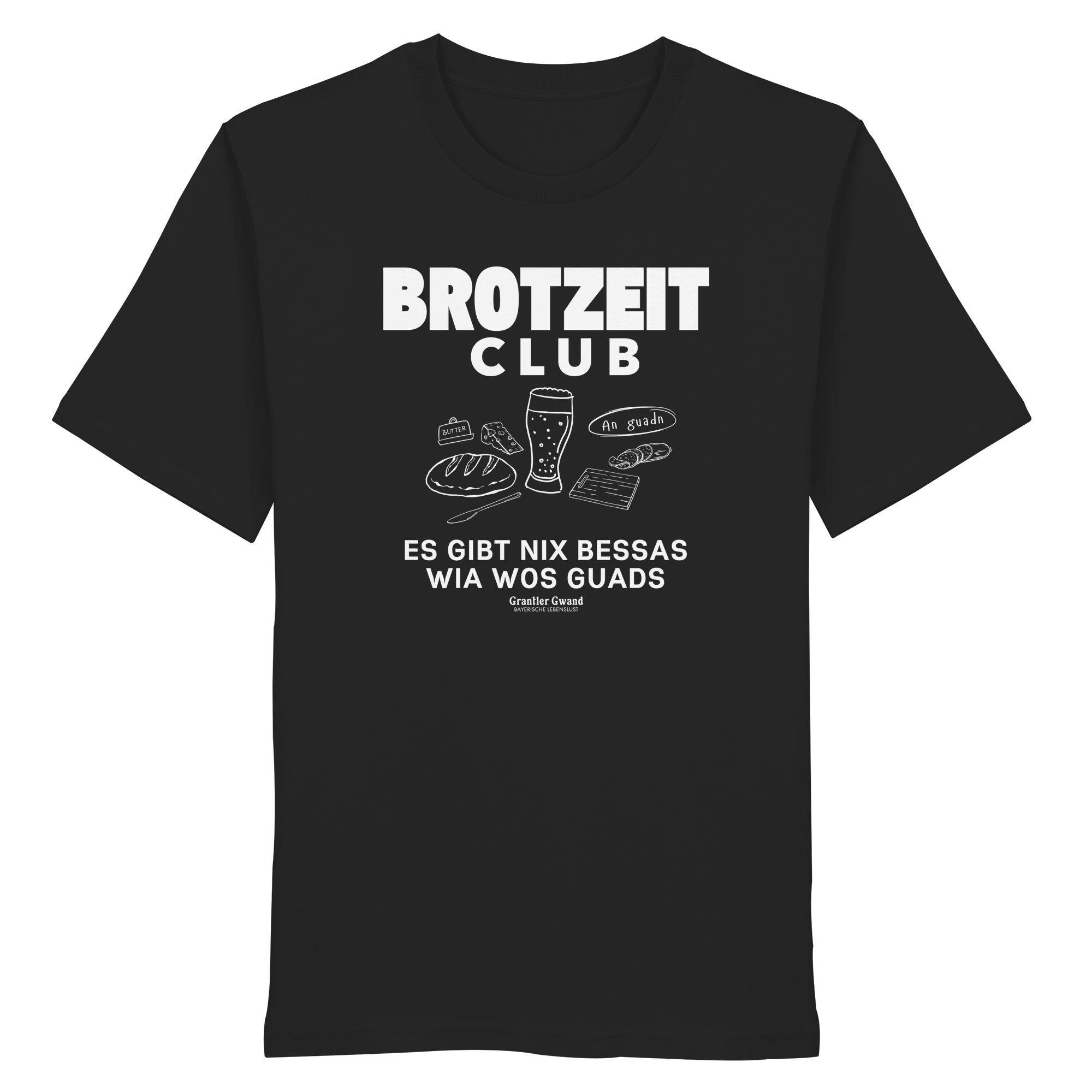 Brotzeit Club - weiße Variante - Frontprint - T-Shirt