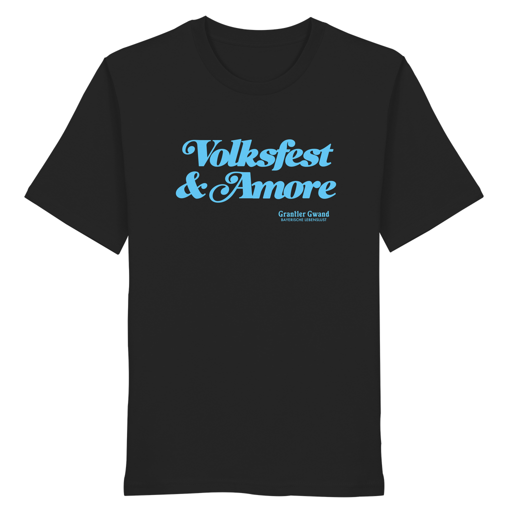 Volksfest & Amore - blaue Variante - Frontprint - T-Shirt