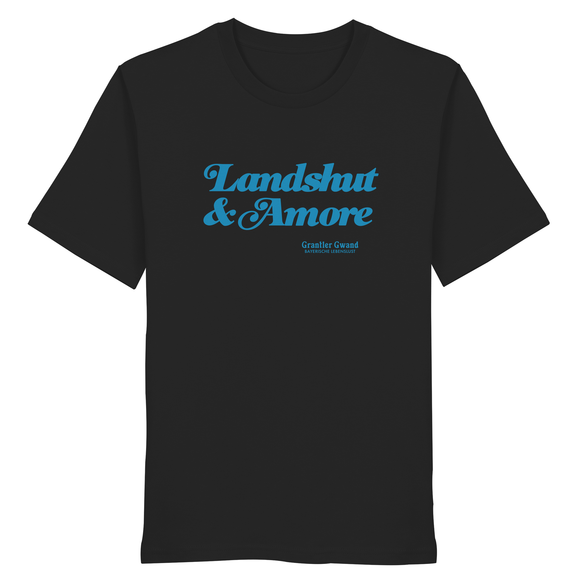 Landshut & Amore - blaue Variante - Frontprint - T-Shirt