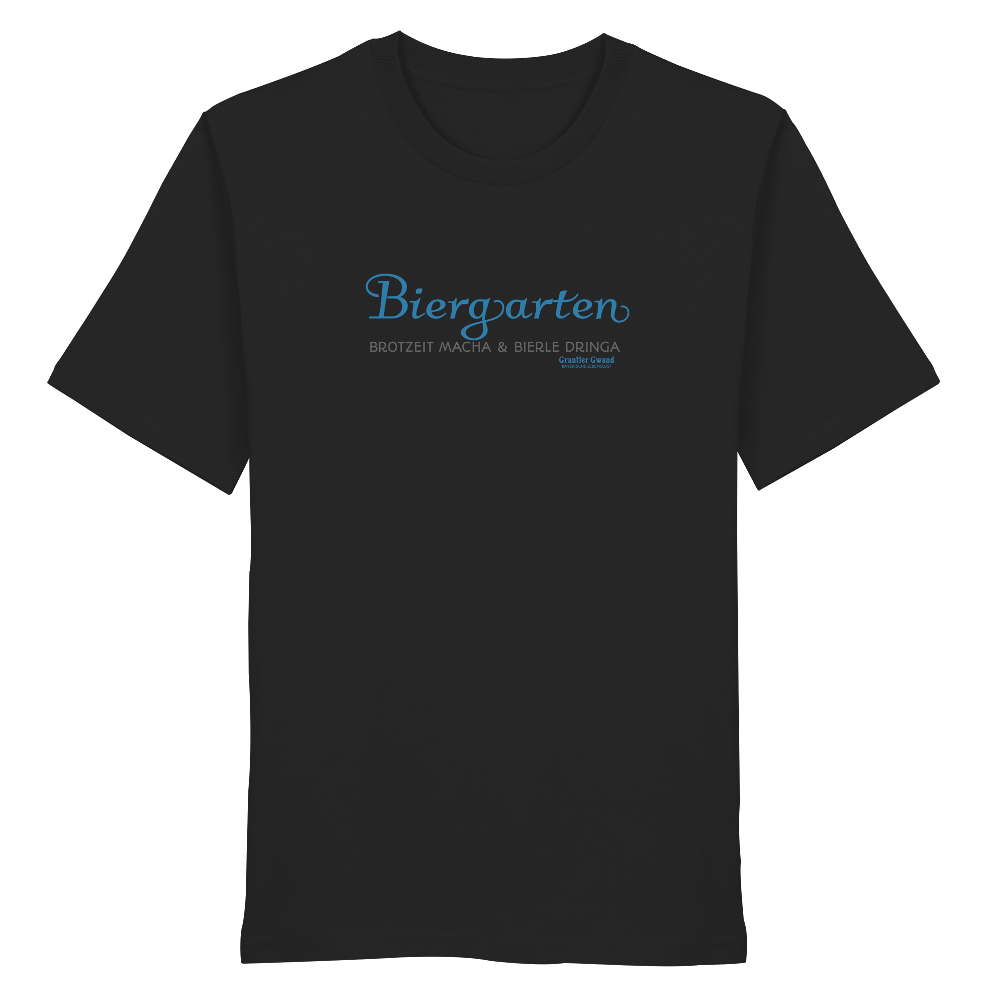 Biergarten - blaue Variante - Frontprint - T-Shirt