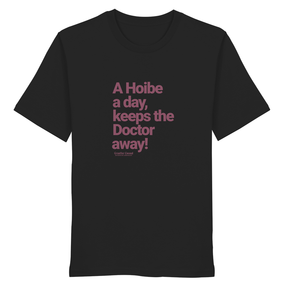 Schwarzes Unisex T- Shirt mit rotem typografischem Frontprint im minimalistischen Design – hochwertiges T-Shirt von Grantler Gwand.