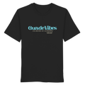 Schwarzes Unisex T-Shirt mit grünem Frontprint „Guade Vibes – Ois andere is a Schmarrn“ – hochwertiges Streetwear Shirt aus Baumwolle mit bayerischem Spruch und minimalistischem Design von Grantler Gwand.