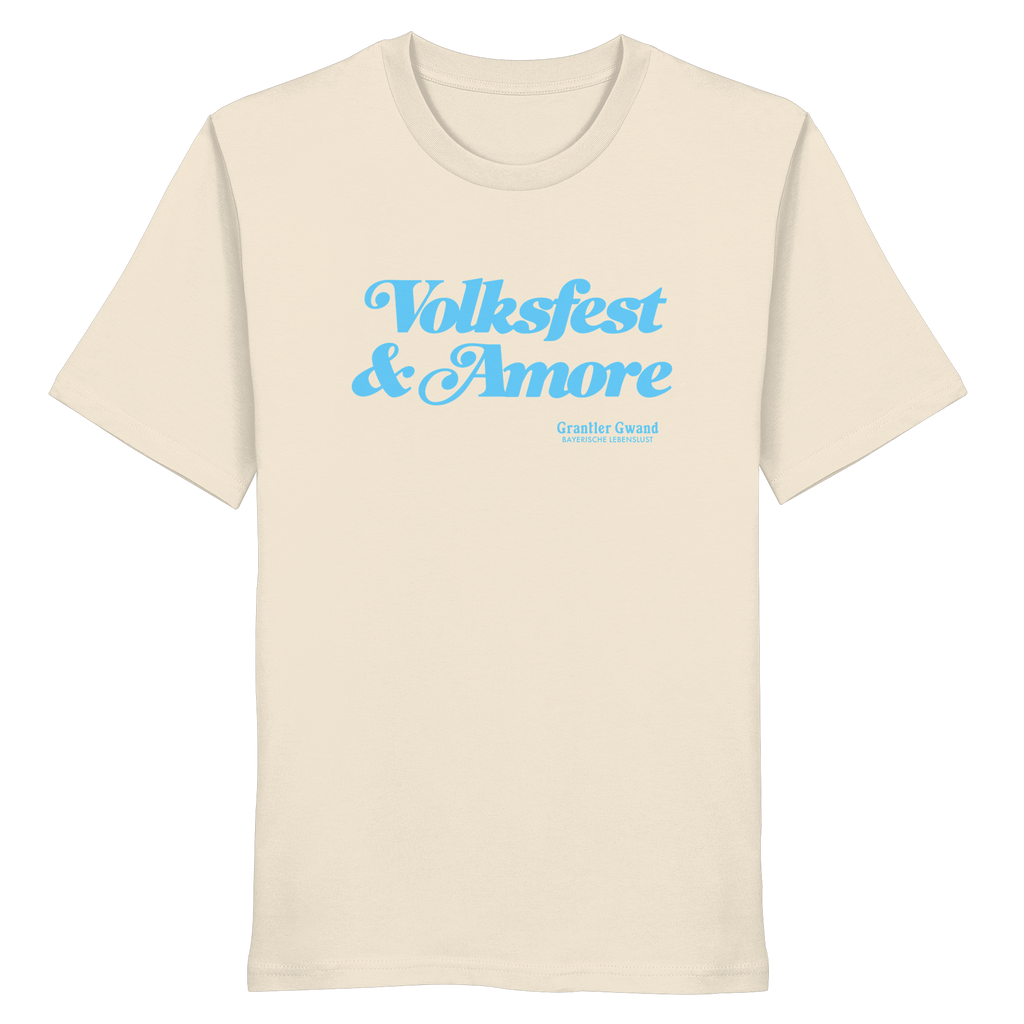 Volksfest & Amore - blaue Variante - Frontprint - T-Shirt