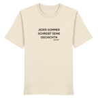 Jeder Sommer schreibt seine Gschichtn - schwarze Variante - Frontprint - T-Shirt