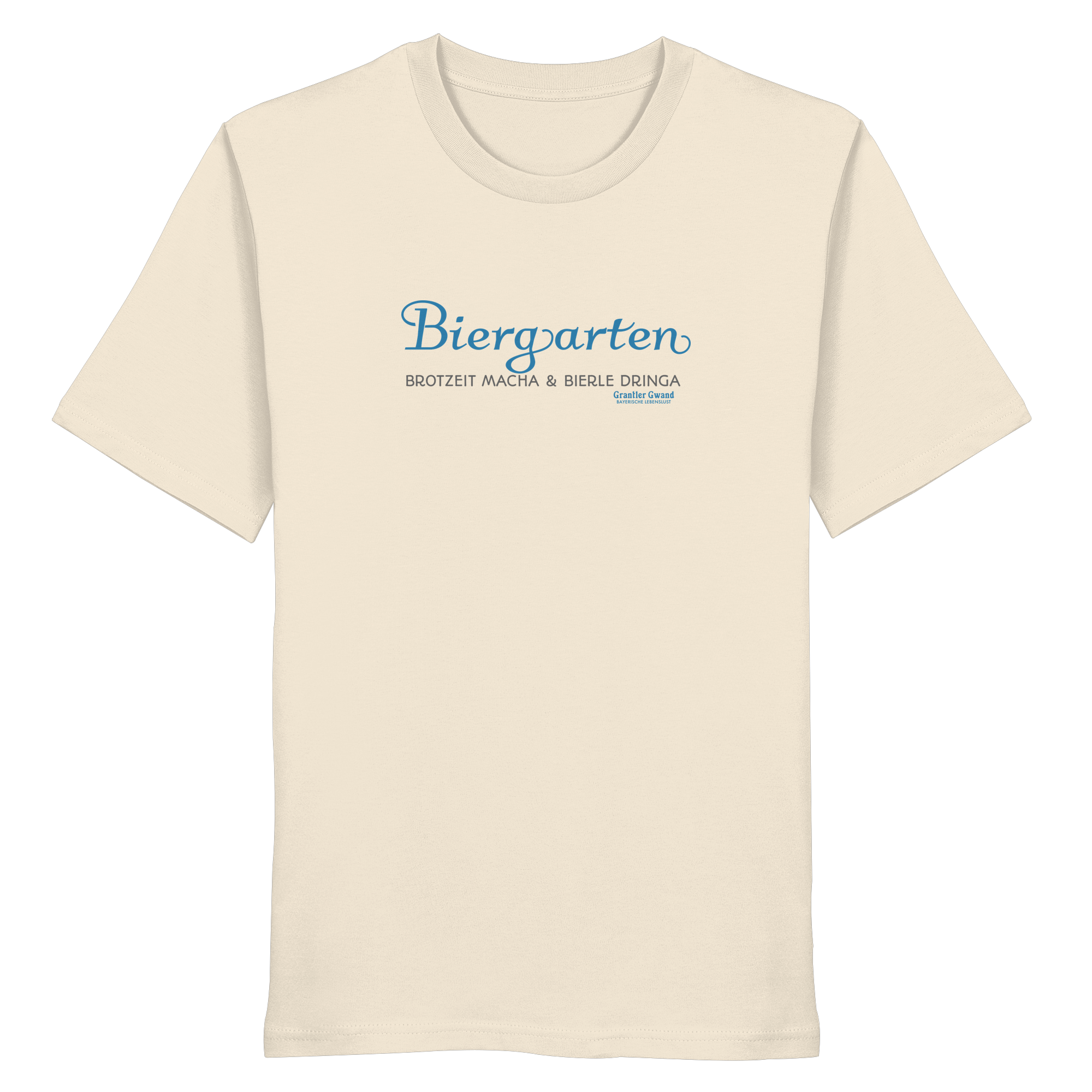 Biergarten - blaue Variante - Frontprint - T-Shirt