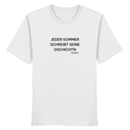 Jeder Sommer schreibt seine Gschichtn - schwarze Variante - Frontprint - T-Shirt