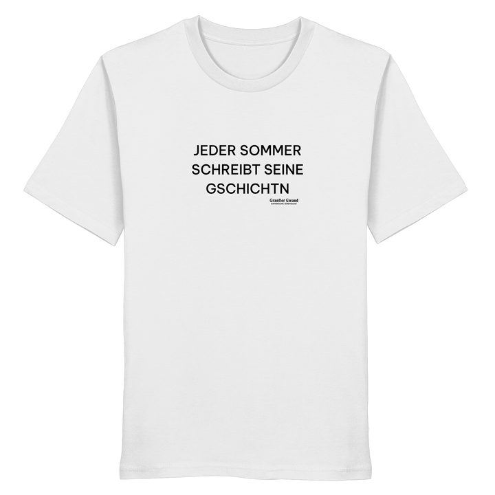 „Weißes Unisex Shirt mit schwarzem Frontprint &