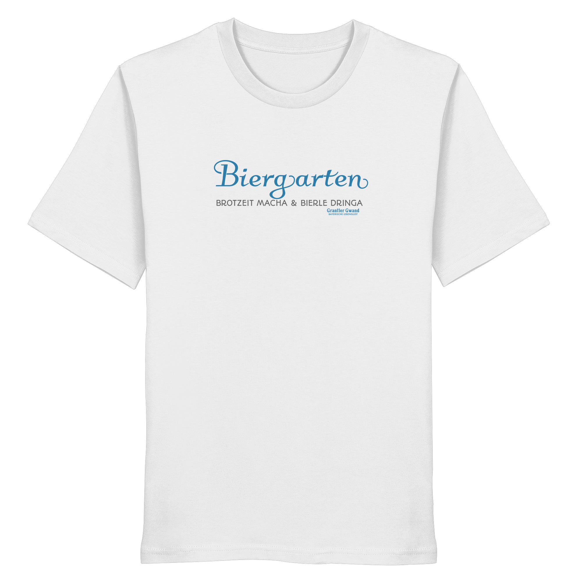 Biergarten - blaue Variante - Frontprint - T-Shirt