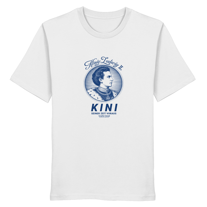 „Weißes Unisex T- Shirt mit blauem Frontprint &
