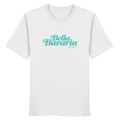 Weißes Unisex T-Shirt mit grünem „Bella Bavaria“-Frontprint – bayerische Streetwear von Grantler Gwand im modernen, minimalistischen Look.